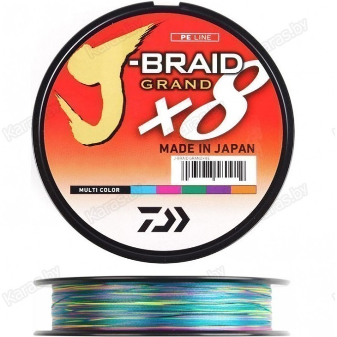 Шнур DAIWA J-BRAID GRAND X8E 300М 0,22ММ MULTI COLOR 12795-122RU